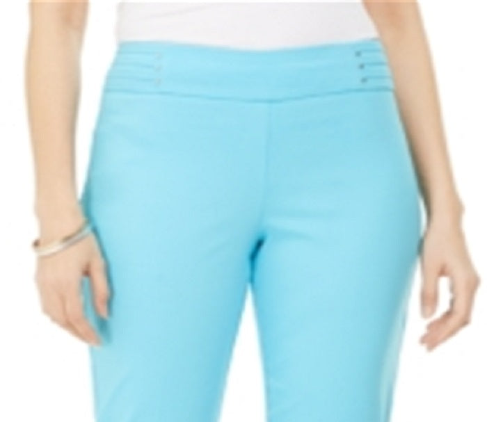 JM Collection Women's Studded Pull on Tummy Control Pants Blue Size XX-Large