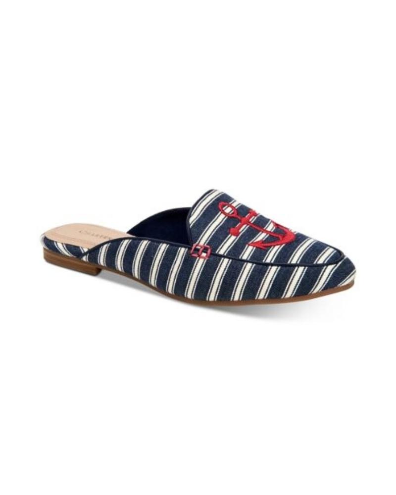 CC35 Marshel Slip on Flat Mules Anchor Blue Size 7M
