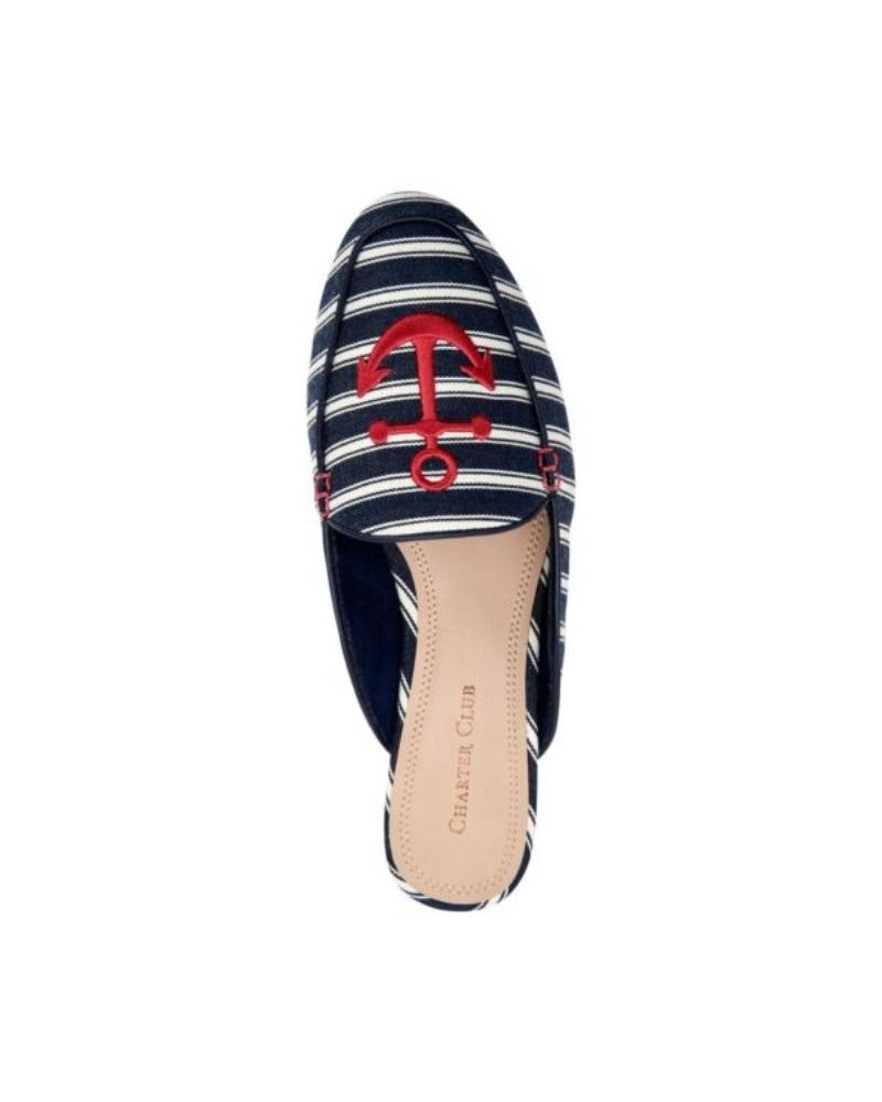 CC35 Marshel Slip on Flat Mules Anchor Blue Size 7M