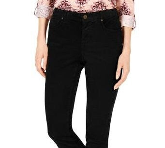 Style & Co Women's Corduroy Tummy Slimming Slim Leg Jeans Black Size 6 Petite