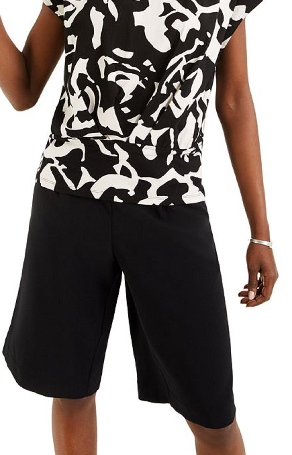 Alfani Women's Printed Top Black Size X-Large