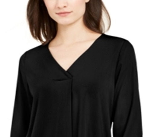 Alfani Women's Tie Cuff Top Black Size X-Small