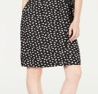 Calvin Klein Women's Printed Wrap Dress Black Size 6
