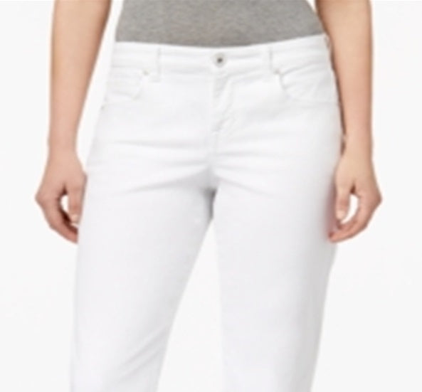 Style & Co Women's Curvy Cuffed Capri Jeans White Size 2