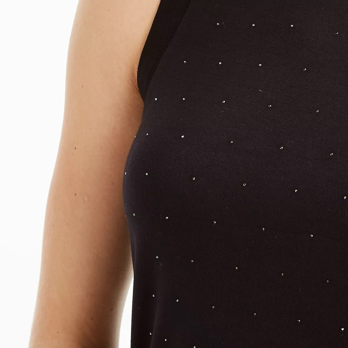 Bar III Women's Studded Sleeveless Top Black Size Small