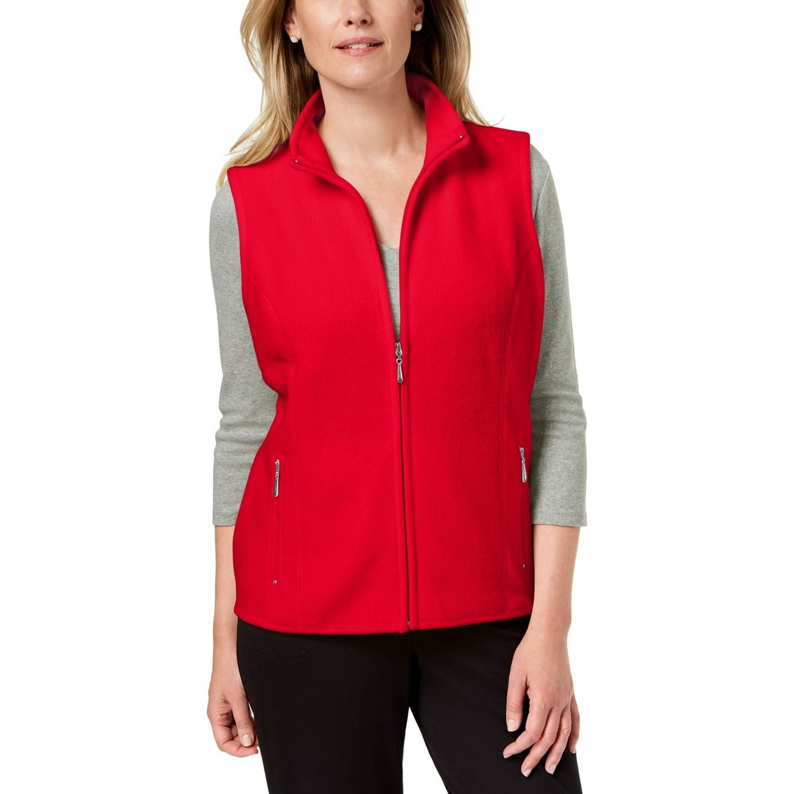 Karen Scott Women's Vest Red Size Medium
