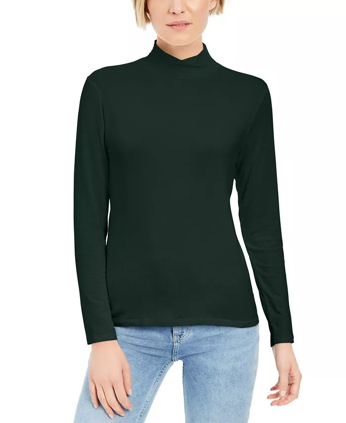 Style & Co Women's Mock Neck Top Black Size X-Large