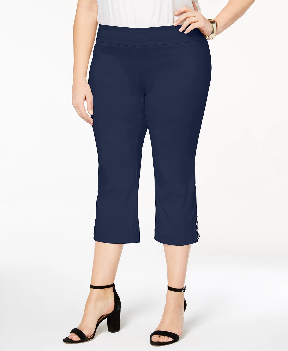 JM Collection Women's Plus Capri Pants Blue Size 2X