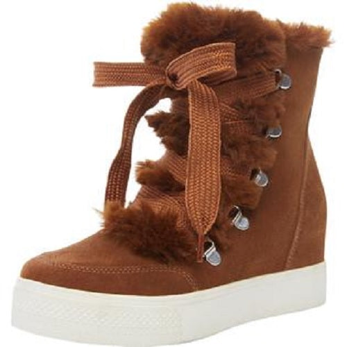 Steve Madden Women's Wharton Faux Fur Bootie Orange Size 6 M