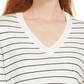 Maison Jules Women's Skinny Striped Pullover Sweater White Size Medium